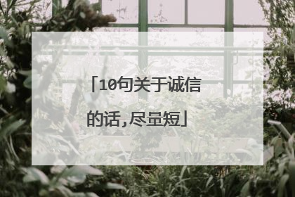 10句关于诚信的话,尽量短