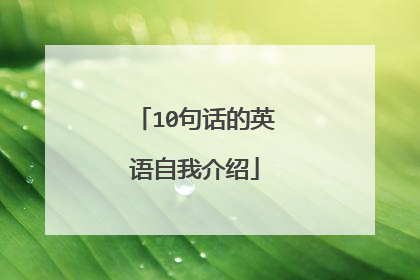 10句话的英语自我介绍