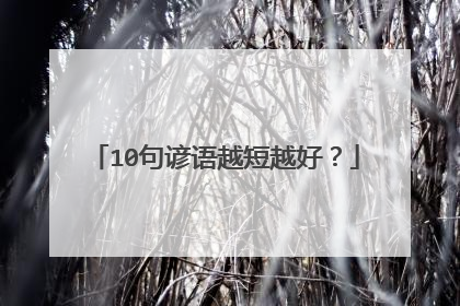 10句谚语越短越好？