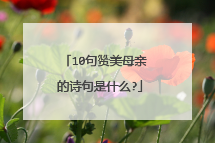 10句赞美母亲的诗句是什么?