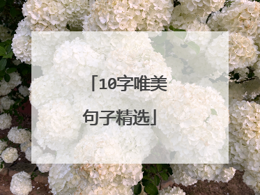10字唯美句子精选