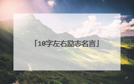 10字左右励志名言