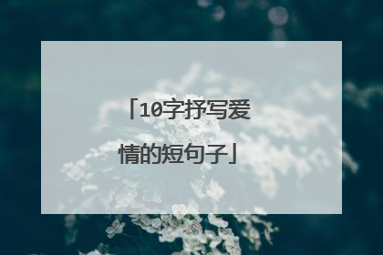 10字抒写爱情的短句子