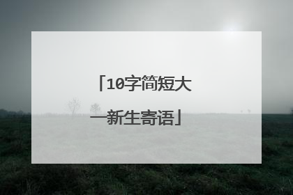 10字简短大一新生寄语