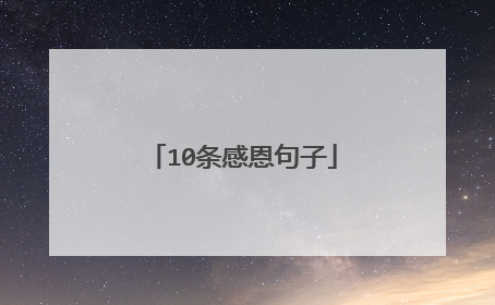 10条感恩句子