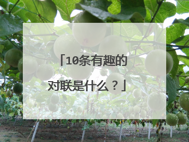 10条有趣的对联是什么？