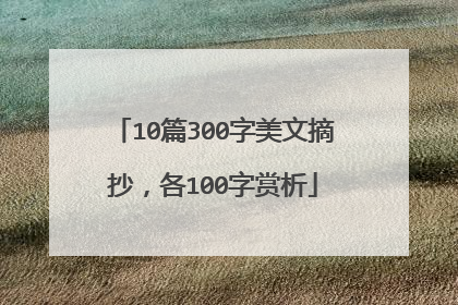 10篇300字美文摘抄,各100字赏析