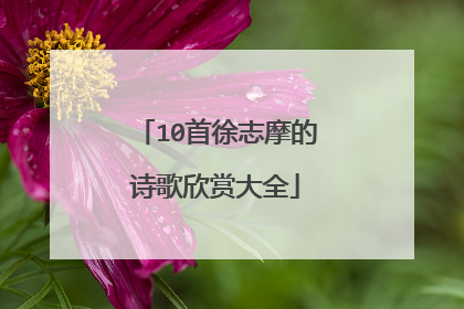 10首徐志摩的诗歌欣赏大全
