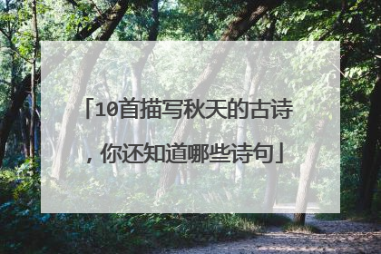 10首描写秋天的古诗,你还知道哪些诗句