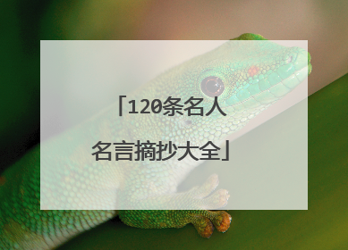 120条名人名言摘抄大全