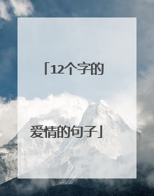 12个字的爱情的句子