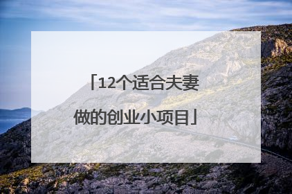 12个适合夫妻做的创业小项目