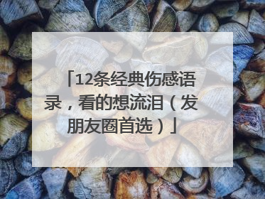 12条经典伤感语录，看的想流泪（发朋友圈首选）