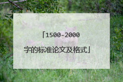 1500-2000字的标准论文及格式