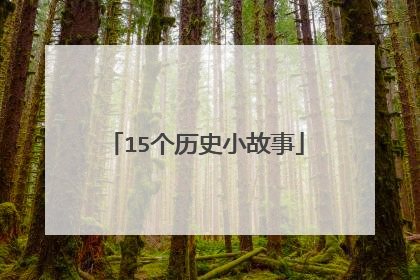 15个历史小故事