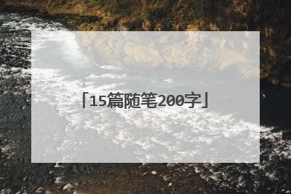 15篇随笔200字