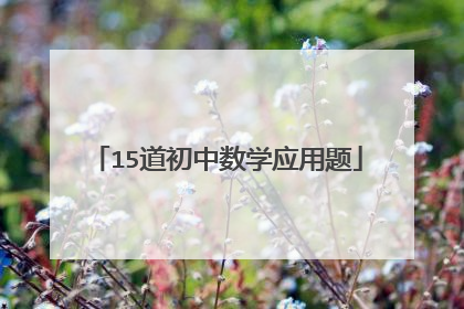 15道初中数学应用题