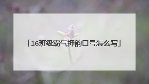 16班级霸气押韵口号怎么写