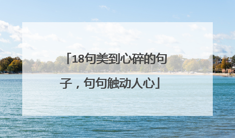 18句美到心碎的句子,句句触动人心