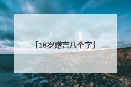 18岁赠言八个字