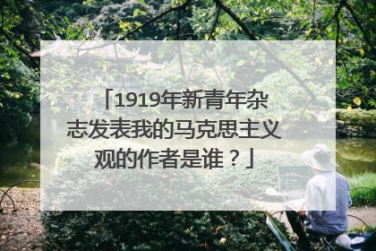 1919年新青年杂志发表我的马克思主义观的作者是谁？