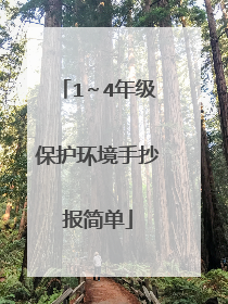 1~4年级保护环境手抄报简单