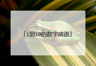 1到10的数字成语