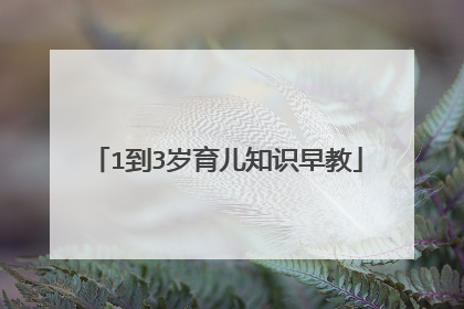 1到3岁育儿知识早教