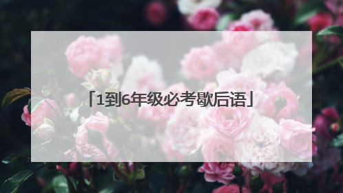 1到6年级必考歇后语