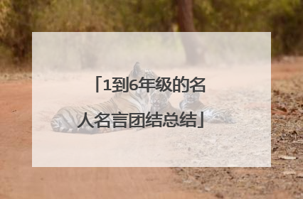 1到6年级的名人名言团结总结