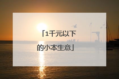 1千元以下的小本生意