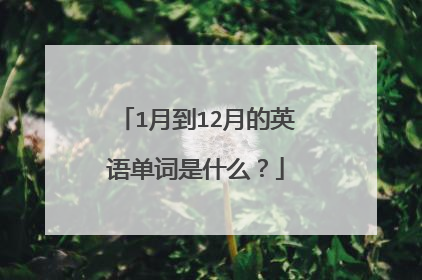 1月到12月的英语单词是什么？