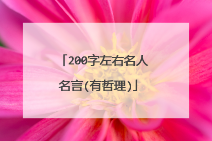 200字左右名人名言(有哲理)