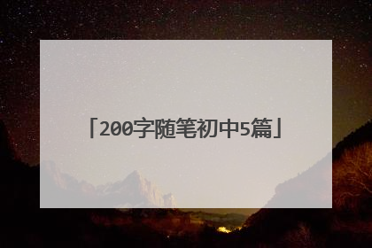 200字随笔初中5篇