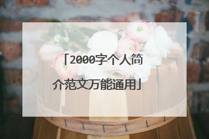 2000字个人简介范文万能通用