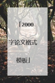 2000字论文格式模板