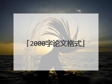 2000字论文格式