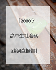 2000字高中生社会实践调查报告