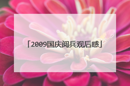 2009国庆阅兵观后感