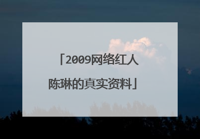 2009网络红人陈琳的真实资料
