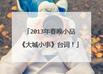 2013年春晚小品《大城小事》台词!