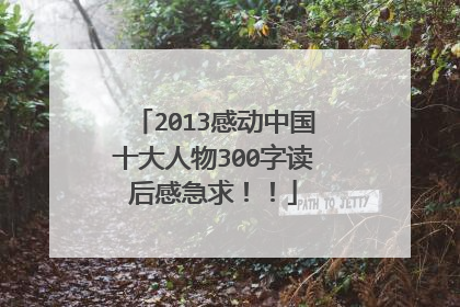 2013感动中国十大人物300字读后感急求！！