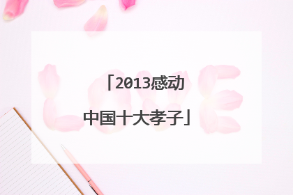 2013感动中国十大孝子