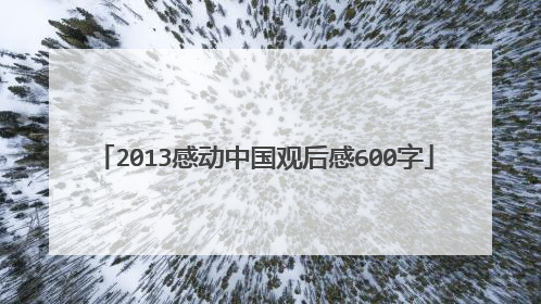 2013感动中国观后感600字