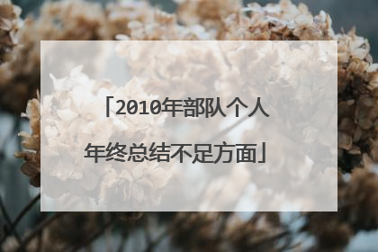 2010年部队个人年终总结不足方面