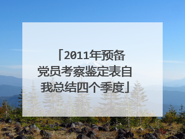 2011年预备党员考察鉴定表自我总结四个季度