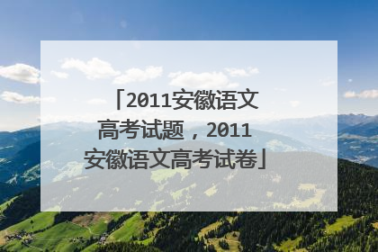 2011安徽语文高考试题，2011安徽语文高考试卷