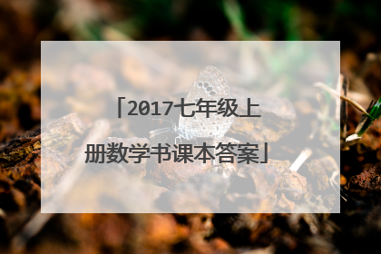 2017七年级上册数学书课本答案