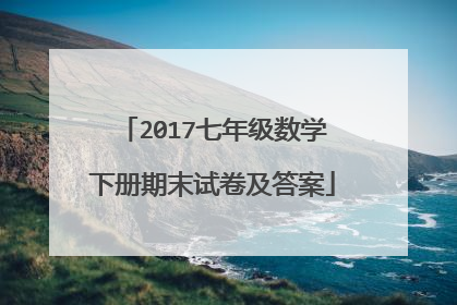 2017七年级数学下册期末试卷及答案