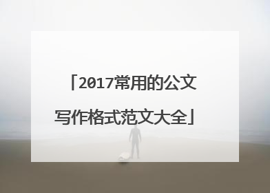 2017常用的公文写作格式范文大全